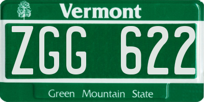 VT license plate ZGG622