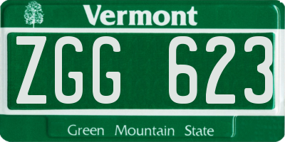 VT license plate ZGG623