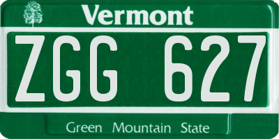 VT license plate ZGG627