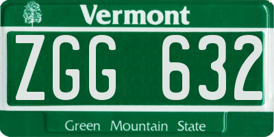 VT license plate ZGG632