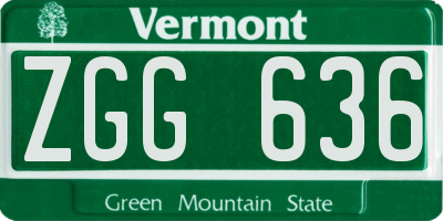 VT license plate ZGG636