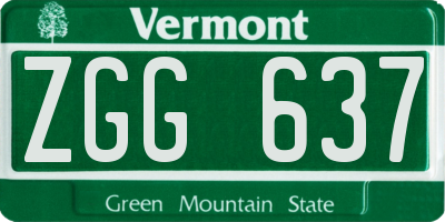 VT license plate ZGG637