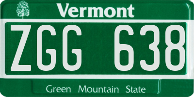 VT license plate ZGG638