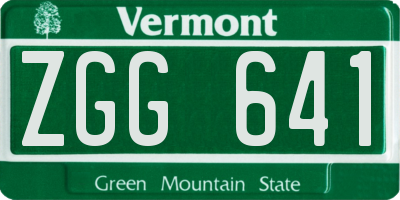 VT license plate ZGG641