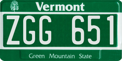 VT license plate ZGG651