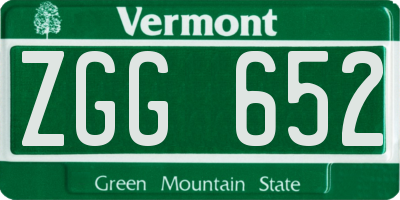 VT license plate ZGG652