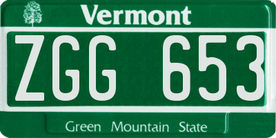 VT license plate ZGG653