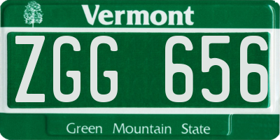 VT license plate ZGG656