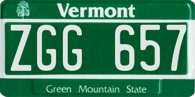 VT license plate ZGG657