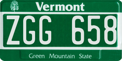 VT license plate ZGG658