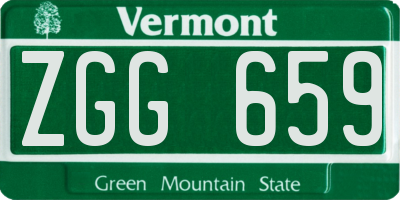 VT license plate ZGG659