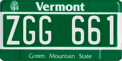 VT license plate ZGG661