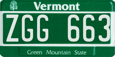 VT license plate ZGG663