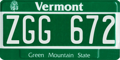 VT license plate ZGG672