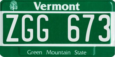 VT license plate ZGG673