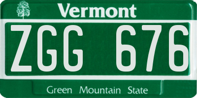 VT license plate ZGG676