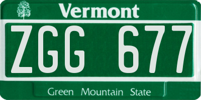 VT license plate ZGG677