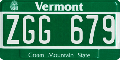 VT license plate ZGG679