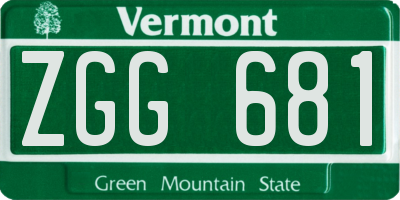 VT license plate ZGG681