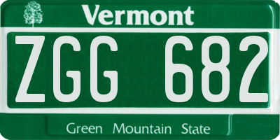 VT license plate ZGG682