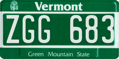 VT license plate ZGG683