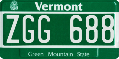 VT license plate ZGG688