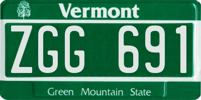 VT license plate ZGG691
