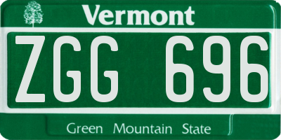VT license plate ZGG696