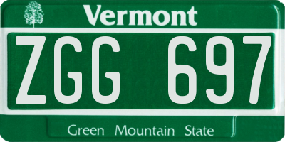 VT license plate ZGG697