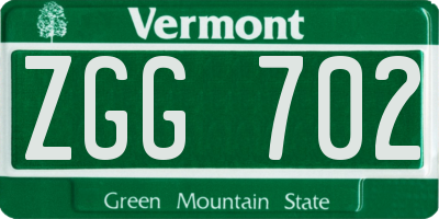 VT license plate ZGG702