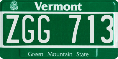 VT license plate ZGG713