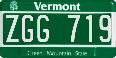 VT license plate ZGG719