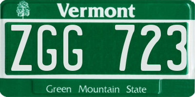 VT license plate ZGG723