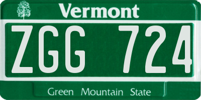 VT license plate ZGG724