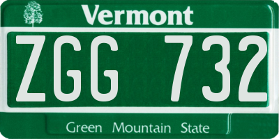 VT license plate ZGG732