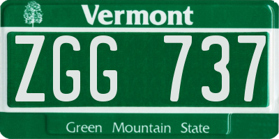 VT license plate ZGG737