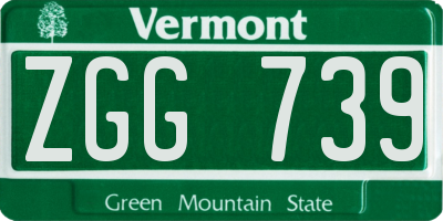 VT license plate ZGG739