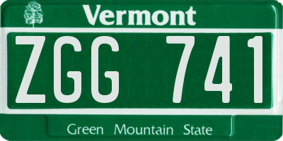 VT license plate ZGG741