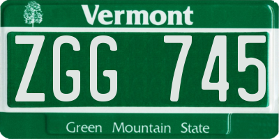 VT license plate ZGG745
