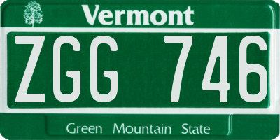 VT license plate ZGG746
