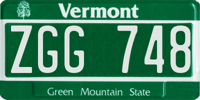 VT license plate ZGG748