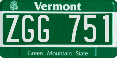 VT license plate ZGG751