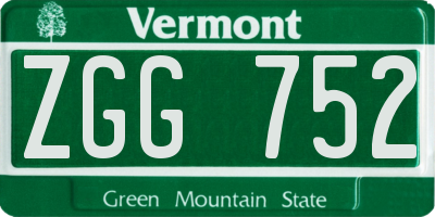VT license plate ZGG752