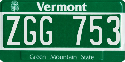 VT license plate ZGG753