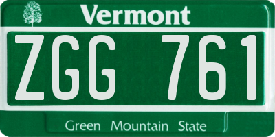 VT license plate ZGG761