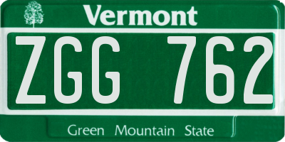 VT license plate ZGG762