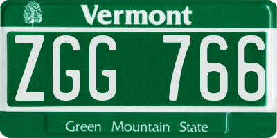 VT license plate ZGG766