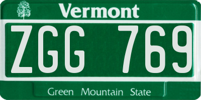 VT license plate ZGG769