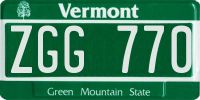 VT license plate ZGG770