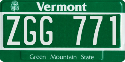 VT license plate ZGG771